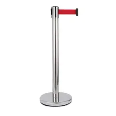 Διαχωριστικό κολωνάκι, INOX, με κόκκινο ιμάντα 2μ. LGNV-SS2M/RD