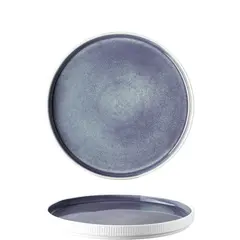 Πιάτο πορσελάνης ρηχό με κάθετα πλαϊνά, φ26.6xΥ2.5cm, Reactive μπλε, Σειρά Geo, Prego (τιμή για 6 τεμάχια) P-GEO-W02/BL