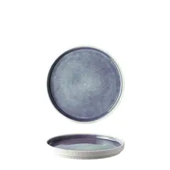 Πιάτο πορσελάνης ρηχό με κάθετα πλαϊνά, φ20.3xΥ2.2cm, Reactive μπλε, Σειρά Geo, Prego (τιμή για 6 τεμάχια) P-GEO-W01/BL