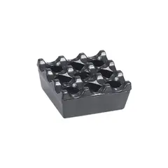 Σταχτοδοχείο χυτό αντιανεμικό Inox, μαύρο, τετράγωνο 8x8xΥ3.5cm, KAPP (τιμή για 6 τεμάχια) KAPP43040004