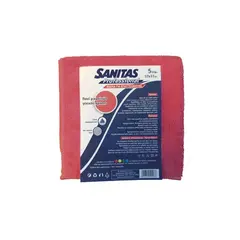 Πακέτο 5 τεμ. 37x37cm πανιά Μικροινών (microfiber) γενικής χρήσης, κόκκινο, SANITAS PRO (τιμή για 2 πακέτα 5 τεμ.) 8571028288
