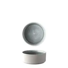 Μπωλ πορσελάνης με κάθετα πλαϊνά, φ15.2xΥ6.3cm, Reactive γκρι, Σειρά Geo, Prego (τιμή για 4 τεμάχια) P-GEO-W03/GR