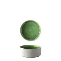 Μπωλ πορσελάνης με κάθετα πλαϊνά, φ15.2xΥ6.3cm, Reactive πράσινο, Σειρά Geo, Prego (τιμή για 4 τεμάχια) P-GEO-W03/GN