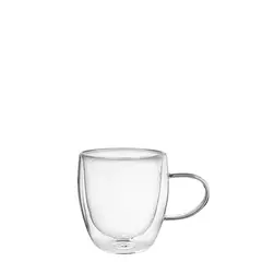 Κούπα Borosilicate με χερούλι , Διπλότοιχη, 25cl, φ7.7x9cm (τιμή για 6 τεμάχια) DBL-55.250