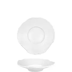 Πιάτο Πορσελάνης Pasta Stoneware, λευκό, ανάγλυφη υφή, με ρηχή εσοχή, φ22.5xΥ4.5cm,  (τιμή για 6 τεμάχια) InSitu IS.051810