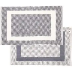 Πατάκι 100% βαμβ., δίκλωνο 20/2, 50x70cm, 650gr/m2, γκρι με κορνίζα, VAT Dyed, Fragente (τιμή για 12 τεμάχια) FBM2-680-5075/V-GW