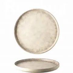 Πιάτο πορσελάνης με κάθετο χείλος (step), Φ27cm, σειρά Future, γκρι ματ, LUKANDA (τιμή για 6 τεμάχια) LV-MT-1-VN-27