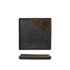 Πιάτο ρηχό πορσελάνης τετράγωνο, 20.2x20.2xΥ2cm, σειρά HIKARI, Reactive Καφέ, (τιμή για 6 τεμάχια) PREGOP-HIK-CA07