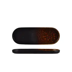 Πιατέλα Οβάλ πορσελάνης, 28.7x10.4xΥ2cm, σειρά HIKARI, Reactive Καφέ, PREGO (τιμή για 6 τεμάχια) P-HIK-CA12