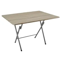 ΤΡΑΠΕΖΙ ΠΤΥΣΣΟΜΕΝΟ ΜΕΤΑΛΛΙΚΟ ΣΕ ΑΣΗΜΙ ΧΡΩΜΑ ΚΑΙ ΞΥΛΟ ΣΕ ΦΥΣΙΚΟ ΧΡΩΜΑ 100x60x70εκ.ANKOR 847686