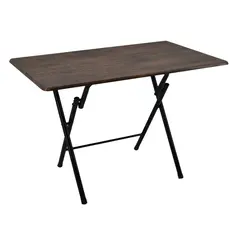 ΤΡΑΠΕΖΙ ΠΤΥΣΣΟΜΕΝΟ ΜΕΤΑΛΛΙΚΟ ΣΕ ΜΑΥΡΟ ΧΡΩΜΑ ΚΑΙ ΞΥΛΟ ΣΕ ΚΑΦΕ ΧΡΩΜΑ 100x60x70εκ.ANKOR 847693