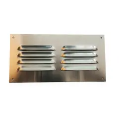 Καπάκι εξαερισμού αλουμινίου με σήτα Ασημί VENTS 100 x 200 mm (τιμή για 5 τεμάχια)  - L200 x H100 x I 86 x Η186 x A 0,8 mm 590905.0023