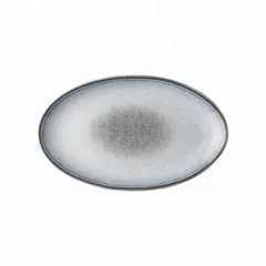 Πιατέλα Οβαλ πορσελάνης, 31cm, σειρά Elora, Cloudy Grey, LUKANDA LVE-1-OP-31