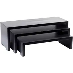 Στάντ/Riser ξύλινα, σετ 3τμχ, Χρώμα Μαύρο, 44x18x11.5cm/48.5x18x15.5cm/56x18x18cm, TableCraft. (TC) RBK300