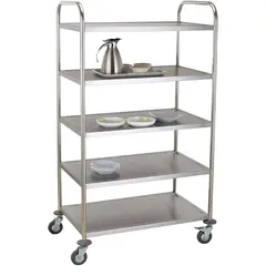 Τρόλεϊ / Καρότσι Κουζίνας Inox 201, 5 Ράφια, 86x53xΥ155cm. RST5A