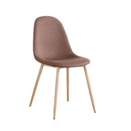 (MinQty) Z.EM907,2 CELINA καρέκλα Μεταλλική Φυσικό/Ύφασμ.Καφέ 45x54x87cm  (Τιμή για 4 τεμάχια)