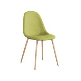 (MinQty) Z.EM907,3 CELINA καρέκλα Μεταλλική Φυσικό/Ύφασμ.Πράσινο 45x54x87 cm  (Τιμή για 4 τεμάχια)