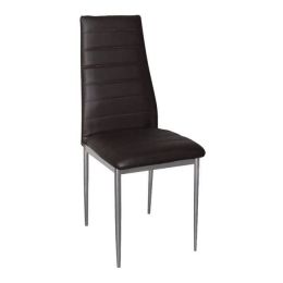 (MinQty) Z.EM966,54 JETTA Καρέκλα PVC Σκούρο Καφέ/Βαφή Γκρι 40x50x95cm (Τιμή για 4 τεμάχια)