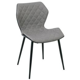 (MinQty) Z.EM809,1 DAVID καρέκλα Μεταλλική Μαύρη PU Μαύρο /Ύφασμα Cappuccino 48x51x85cm (Τιμή για 2 τεμάχια)
