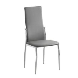 (MinQty) Z.EM903,7 FRESH  καρέκλα Χρώμιο /Pvc Γκρι 45x52x100cm (Τιμή για 4 τεμάχια)