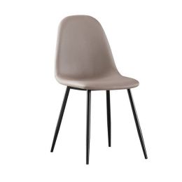 (MinQty) Z.EM907,3ΜP CELINA Καρέκλα Μέταλλο Βαφή Μαύρο - Pvc Cappuccino 45x54x85cm (Τιμή για 4 τεμάχια)