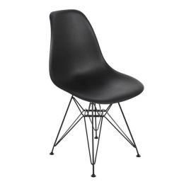 (MinQty) Z.EM127,2 ART Καρέκλα Τραπεζαρίας Μέταλλο Βαφή Μαύρο - PP Μαύρο 46x55x82cm (Τιμή για 4 τεμάχια)