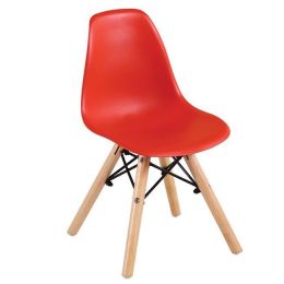 (MinQty) Z.EM123,KR ART Wood Kid παιδική καρέκλα σε ξύλο/PP κόκκινο χρώμα 32x34x57cm (Τιμή για 4 τεμάχια)