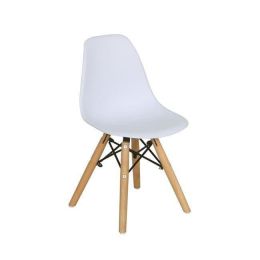 (MinQty) Z.EM123,KW ART Wood Kid παιδική καρέκλα σε ξύλο/PP λευκό χρώμα 32x34x57cm (Τιμή για 4 τεμάχια)