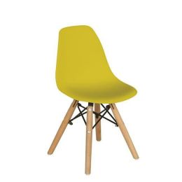 (MinQty) Z.EM123,KY ART Wood Kid παιδική καρέκλα σε ξύλο/PP κίτρινο χρώμα 32x34x57cm (Τιμή για 4 τεμάχια)