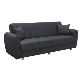 Z.E9933,4 SYDNEY Καναπές - Κρεβάτι Σαλονιού - Καθιστικού, 3Θέσιος Ύφασμα Σκούρο Γκρι Sofa:210x80x75-Bed:180x100cm