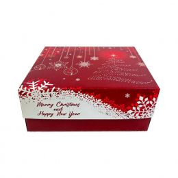 Κουτί ζαχαροπλαστικής ΧΡΙΣΤΟΥΓΕΝΝΙΑΤΙΚΟ μεταλιζέ No 10, 22x22x8cm,  (τιμή για 10 κιλά) BX-CHRISTMAS-10