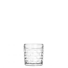 Γυάλινο Ποτήρι Σκαλιστό Χαμηλό, 24,5cl, φ7.8 x 8.6 cm, Σειρά RATAN, UNIGLASS (τιμή για 12 τεμάχια) 33520