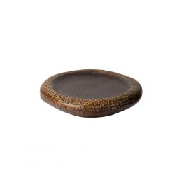 Πιάτο Ασύμμετρο Πορσελάνης, φ24.5xΥ3.5cm, χάλκινο , πέτρινης υφής (τιμή για 4 τεμάχια)  ROCK-PLATE/COP
