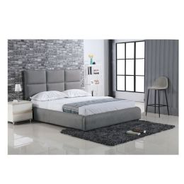 Ε8079 MAXIM Κρεβάτι Διπλό, για Στρώμα 180x200cm, Ύφασμα Γκρι 198x218x121cm