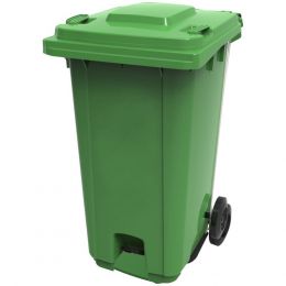 Κάδος πλαστικός 240Lt, με ρόδες & πεντάλ, 73.2x58.4xΥ107.5cm, Kg, πράσινος XDL-240U2-19/GREEN