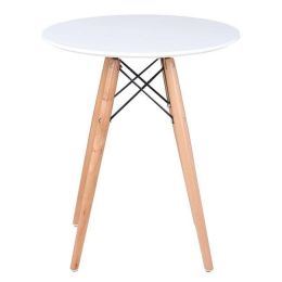 Z.E7082,1 ART Wood τραπέζι Άσπρο MDF D.60xH.74cm