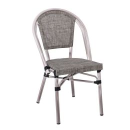 Z.E288,1 COSTA Καρέκλα Dining Αλουμινίου Απόχρωση Antique Grey -Textilene Μπεζ 50x55x85cm