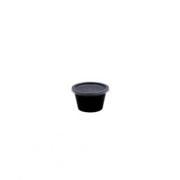 Σωσάκι μαύρο PP, σκληρό, 120ml, με αφαιρούμενο καπάκι διάφανο, για σάλτσες  (τιμή για 100 τεμάχια) SBK-120