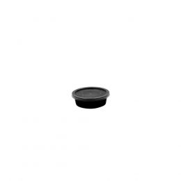 Σωσάκι μαύρο PP, σκληρό, 70ml, με αφαιρούμενο καπάκι διάφανο, για σάλτσες (τιμή για 100 τεμάχια) φ7x2.5cm SBK-70