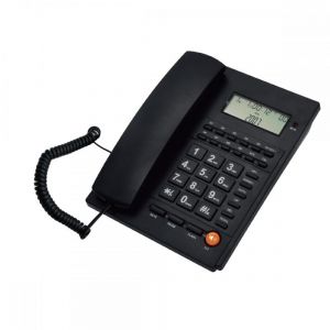 Ενσύρματο τηλέφωνο με αναγνώριση κλήσης Μαύρο, Οθόνη, Τονική/Παλμική εναλλαγή κλήσης LCD ΤΜ-PA117