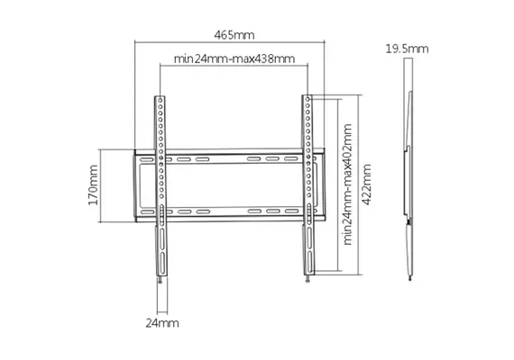 KL22-44F BRATECK ΒΑΣΗ ΓΙΑ LCD-TVM 32‘‘ έως 55΄΄