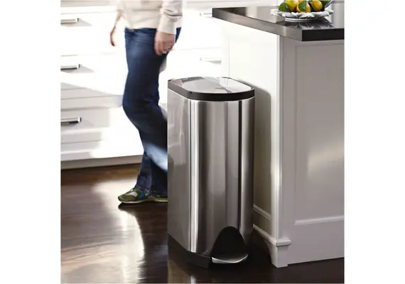 Κάδος απορριμάτων INOX 30L με pedal, απαλό κλείσιμο. 26,4x44,7x66cm Simple Human. 27970/ CW1824
