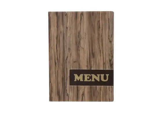 Κατάλογος MENU A4 PAISLEY για Εστιατόρια / cafe 24x34cm, σχέδιο ξύλου. 16630/ DRA4