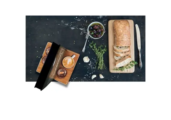 Βάση ξύλινη για καταλόγους MENU, λαδόξυδα και αλατοπίπερα, 22x20cm, με μαυροπίνακα και μαρκαδόρο. 30655/ CAD