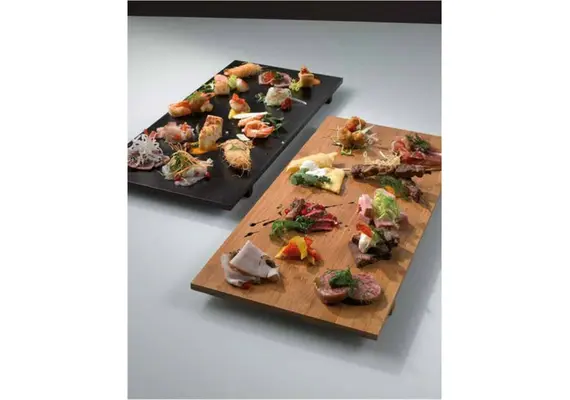 Πιατέλα Παρουσίασης Sushi, από Bamboo, χρώμα Μαύρο, 50x23x2.5cm, Leone 063Z