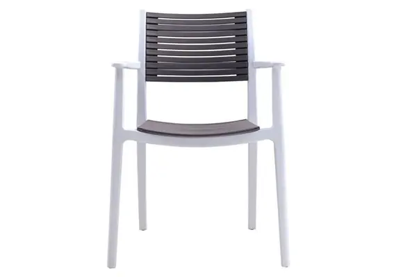 Z.E350,11 AKRON πολυθρόνα PP Άσπρο/Sand Beige 58x54x86cm
