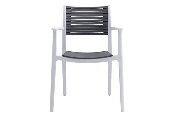 Z.E350,12 AKRON πολυθρόνα PP Άσπρο/Γκρι 58x54x86cm
