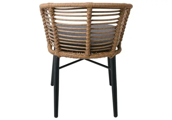 Z.E259,1 SALSA Alu STACK Πολυθρόνα Μαύρη /Wicker Φυσικό 59x46x88cm