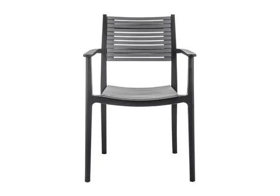 Z.E350,31 AKRON Πολυθρόνα PP Μαύρο /Γκρι 60x55x85cm