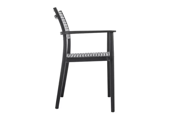 Z.E350,31 AKRON Πολυθρόνα PP Μαύρο /Γκρι 60x55x85cm